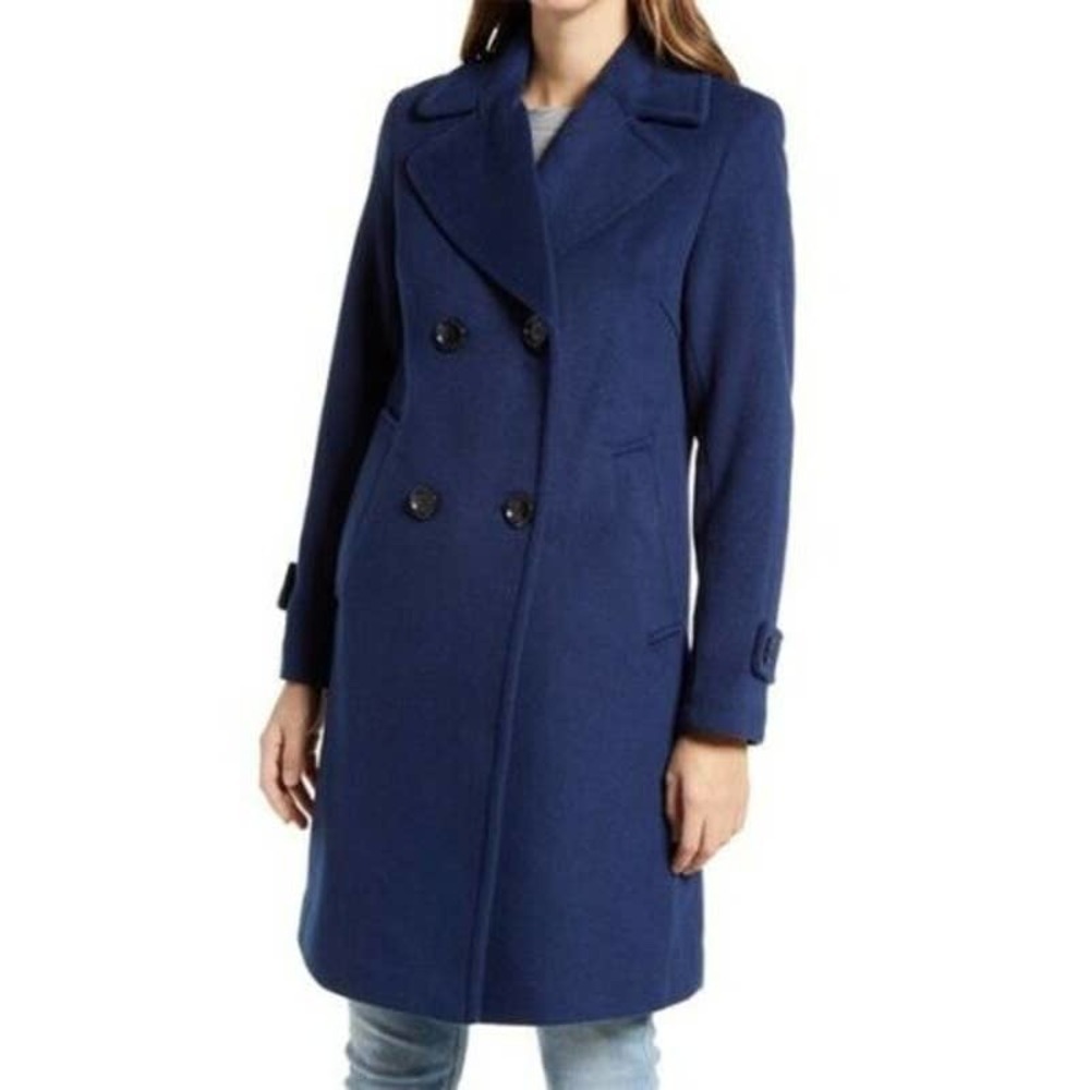 Sam Edelman Notched Collar Wool Blend Coat in Ink Size 14 NEW WITH TAGS